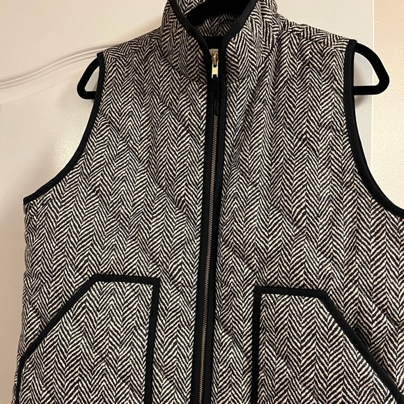 Jcrew size large black and white tweed looking vest